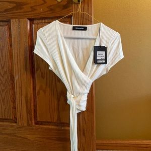 NWT Reformation crop wrap top size M